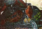 georges braque mandolin glas kruka och frukt oil painting